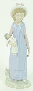 Lladro Porcelain Women Holding Doll