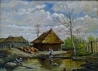 After Pavel Bryullov Russian Oil Painting