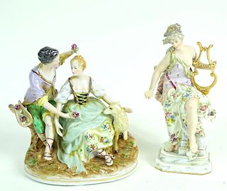 (2) Two European Porcelain Sculptures