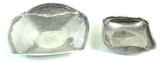 (2) Peru Sterling Silver Hand Hammered Bowls