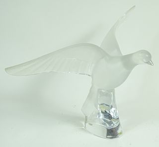 A Lalique Molded and Frosted Glass Dove