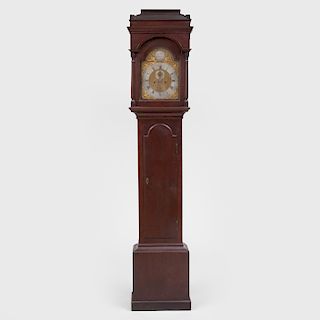 Federal Cherry Tall Case Clock, dial signed Cornelius Miller, New England 