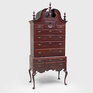 Augur-Duryee Queen Anne Cherry High Chest of Drawers, Probably by Aaron Booth, Windsor or East Windsor, Connecticut