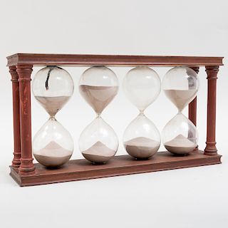 Four Hourglasses in a Painted Wood Frame