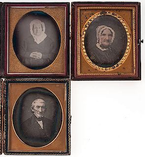 Three Sixth Plate Daguerreotypes, Including a Nonagenarian and two by Whitehurst 