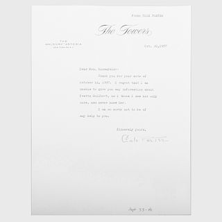 Signed Cole Porter Letter