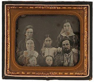 Primitive Pose of a Rural Family, Sixth Plate Daguerreotype 
