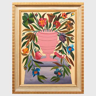 Gabriel Alix (1930-1998): Still Life with Pink Vase