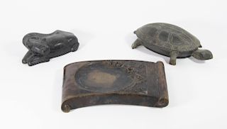 Three Carved Chinese Ink Stones.