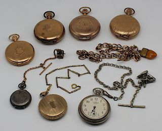 JEWELRY. Grouping of Pocket Watches & Fobs.