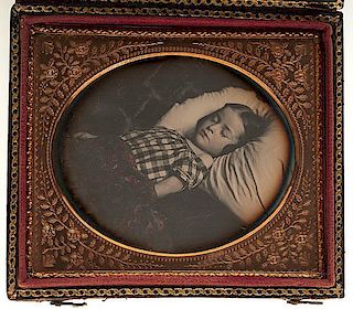 Fine Sixth Plate Postmortem Daguerreotype of a Young Girl 
