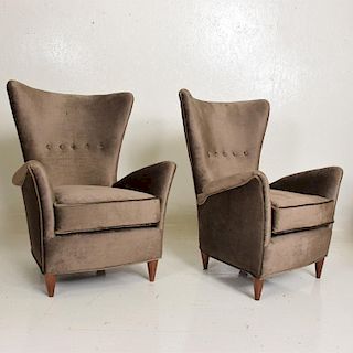 Mid-Century Modern Pair of Armchair by Gio Ponti for Bristol Hotel in Merano