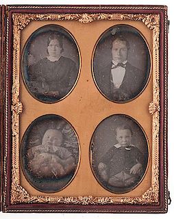 Multiple Plate Daguerreotype of a Family 