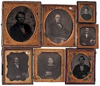 Large Group of Assorted Daguerreotypes and Ambrotypes 