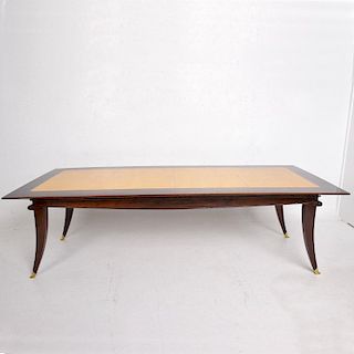 Mexican Modernist Mahogany Goatskin Dining Table Arturo Pani Attributed