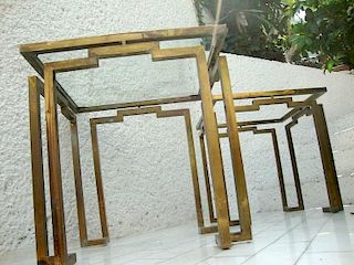 Pair of Brass Side Tables, Attributed to Arturo Pani