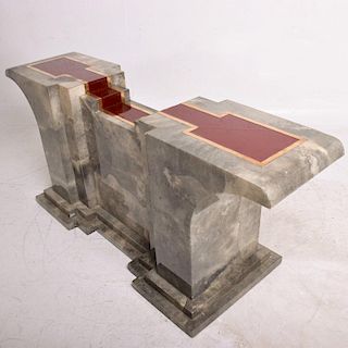 Goatskin Console Table after Aldo Tura