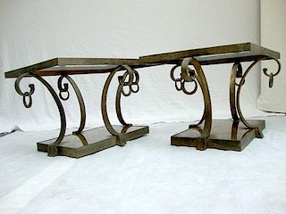 Pair of Arturo Pani Brass Side Tables