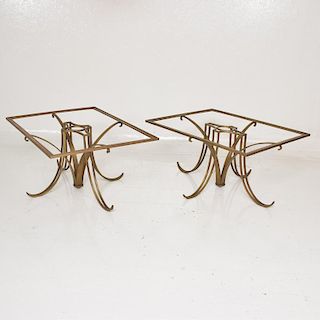 Pair of Mexican Modernist Brass Side Tables by Arturo Pani