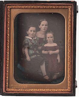 Quarter Plate Daguerreotype of Three Siblings by Charles Williamson 