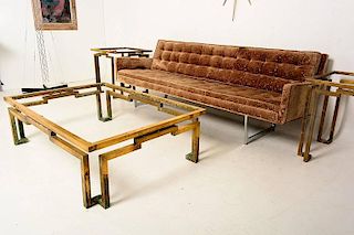 Mid Century Mexican Modernist Arturo Pani Rectangular Coffee Table in Brass