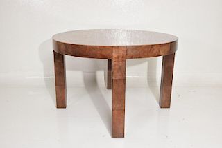 Mid-Century Modern Goatskin Wrapped Dining Table in Brown Tones after Aldo Tura
