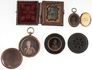 Group of Daguerreotype Lockets and Cases 