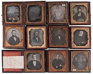 Large Group of Sixth Plate Daguerreotypes, Plus 