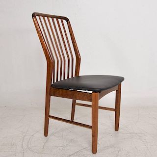 Midcentury Danish Modern Set of Six Dining Chairs by Moreddi, Tiger Wood