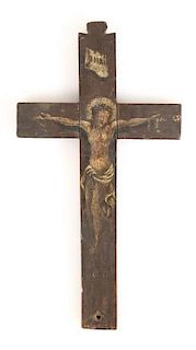 18th to 19th C. Polychrome Devotional Cross