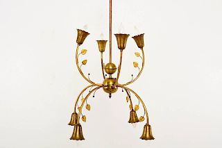 Mid-Century Italian Brass Chandelier