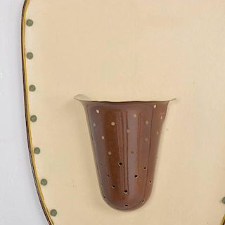 Midcentury Italian Wall Scone in Brass and Leather, 1950s, Paolo Buffa Style