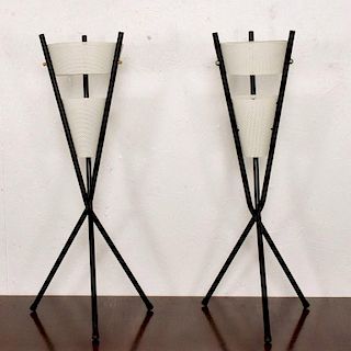 Pair of Table Lamps with Tripod Base, after McCobb