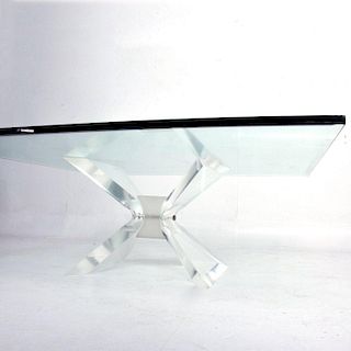 Leon Frost Lucite and Glass Coffee Table