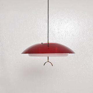 Mid-Century Italian Modern Pendant Light Fixture by Stilux, Italy Chandelier