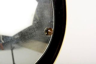 1950s Italian Curvilinear Brass and Ebonized Wood Mirror, Mid-Century Modern