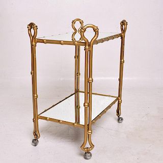 Mexican Modernist Faux Bamboo Service Cart, Attributed Arturo Pani