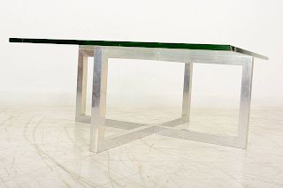 Mid Century Modern "X" Aluminum Coffee Table after Paul Mayen
