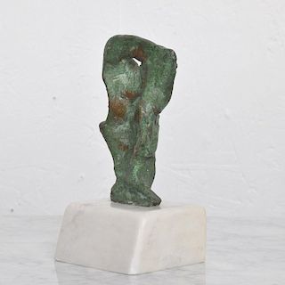 Mid-Century Modern Heriberto Juarez Abstract Bronze Sculpture with Marble Base