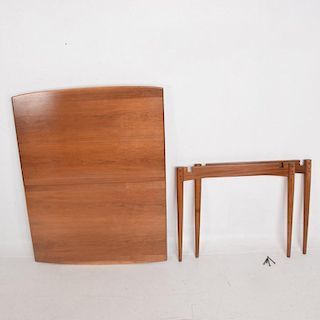 Mid-Century Modern Walnut Dining Table with Built in Extension