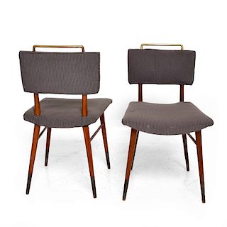 Mid-Century Modern Mahogany and Brass Dining Chairs Attributed to Arturo Pani