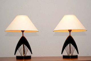 Pair of MCM Atomic Table Lamps