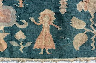 Mid-Century Modern Wall Tapestry Green Rug