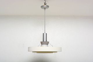 Architectural Hanging Lamps in the Manner of Louis Poulsen