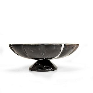 Mid-Century Modern Decorative Italian Black Marble Fruit Bowl after Mangiarotti