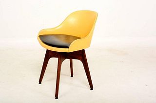 Mid-Century Danish Modern Walnut Revolving Chair