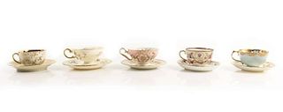 Collection of 5 Fine Porcelain Cups & Saucers