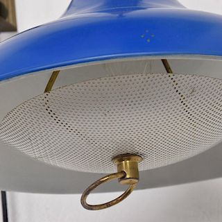 Mid-Century Modern Wall Sconce with Blue Oversize Shade