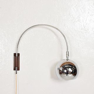 Mid-Century Modern Chrome Wall Sconce Attributed to Robert Sonneman