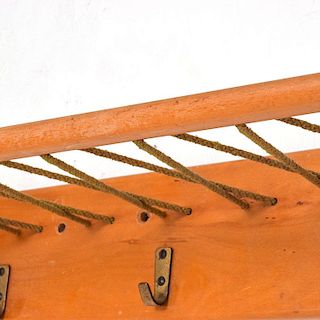 Vintage French Coat Rack in Maple Wood